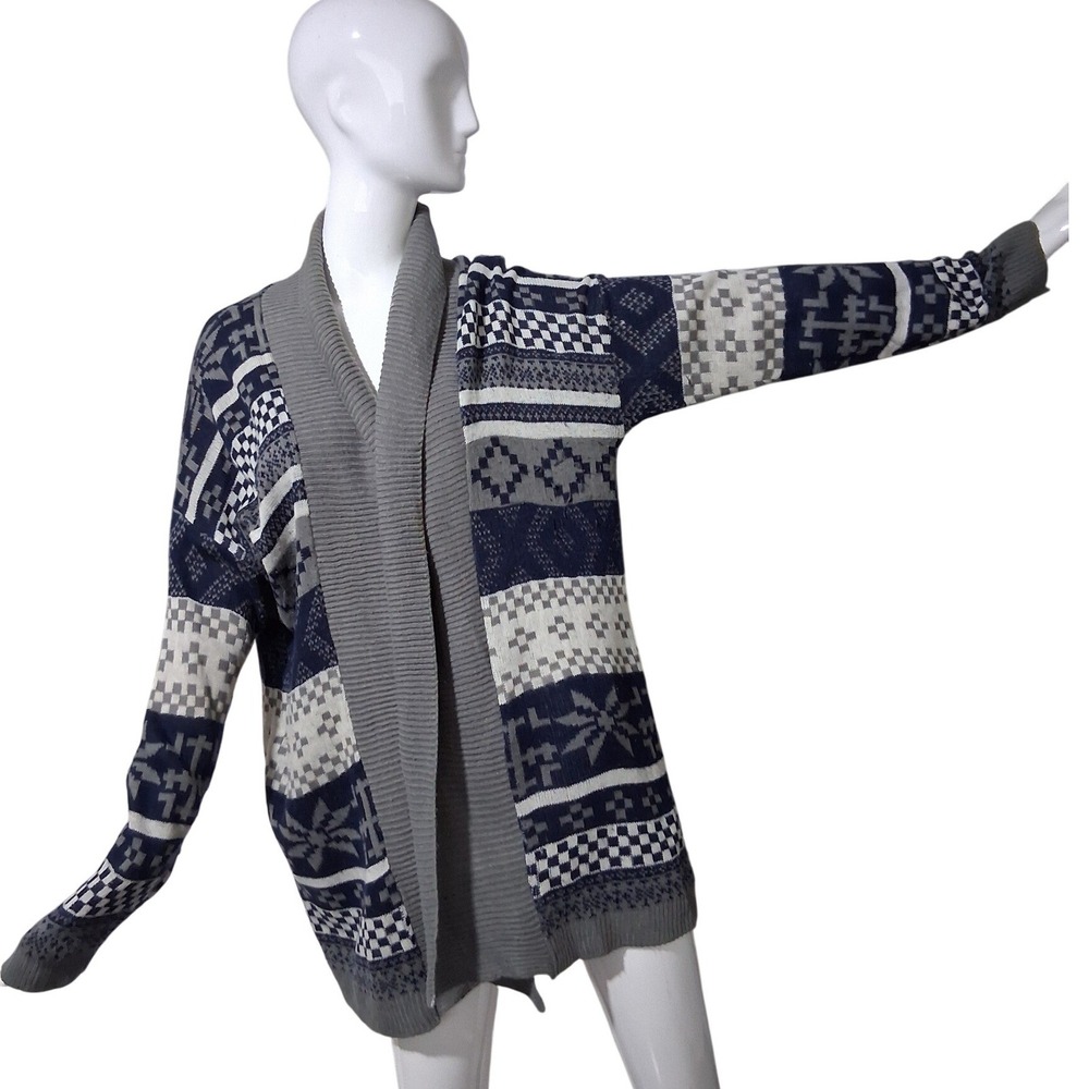 Y2k Wet Seal Fair Isle Slouchy Womens size 1X‎ Fairygrunge Casual Open Cardigan